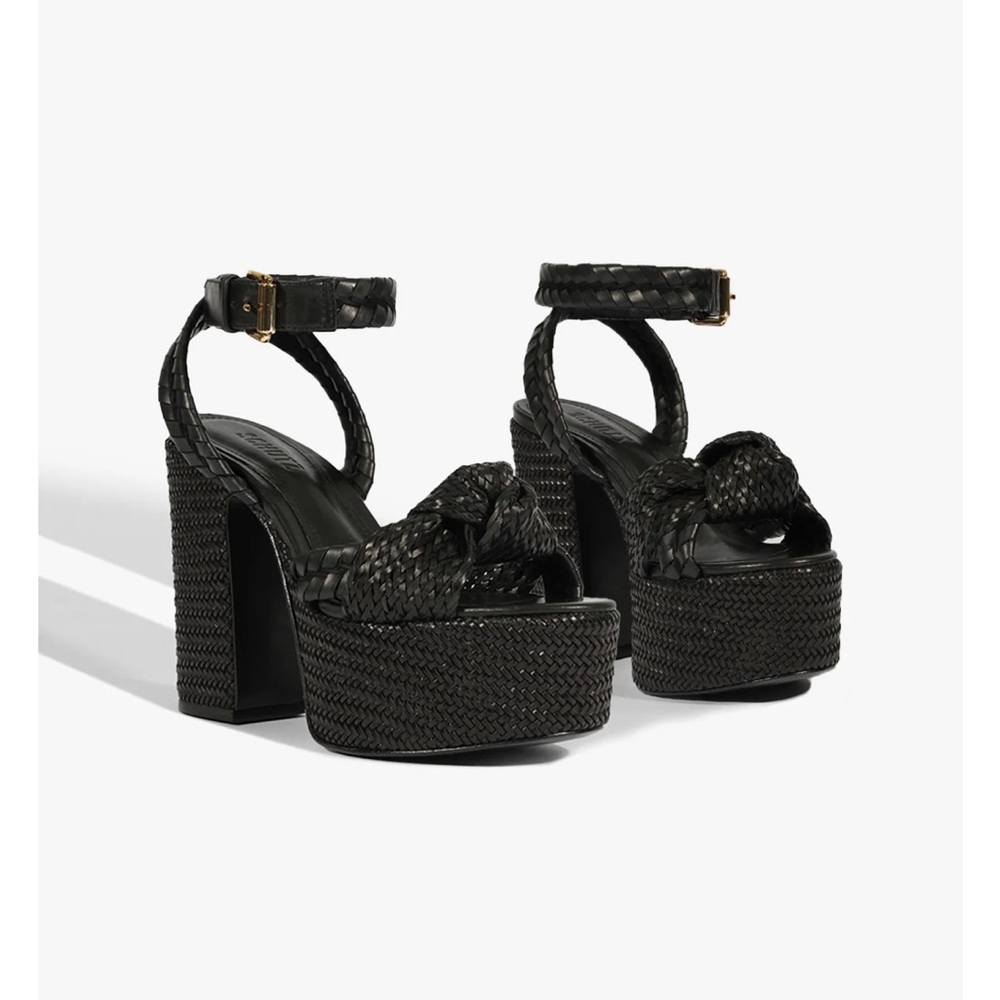 SCHUTZ Black Braided Platform Heels